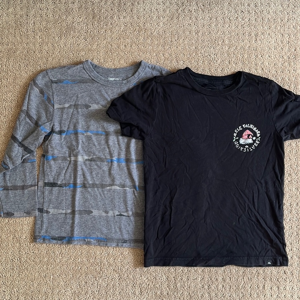 Yep kids long sleeve quicksilver T-shirt, Christmas theme combo set 2 shirts
